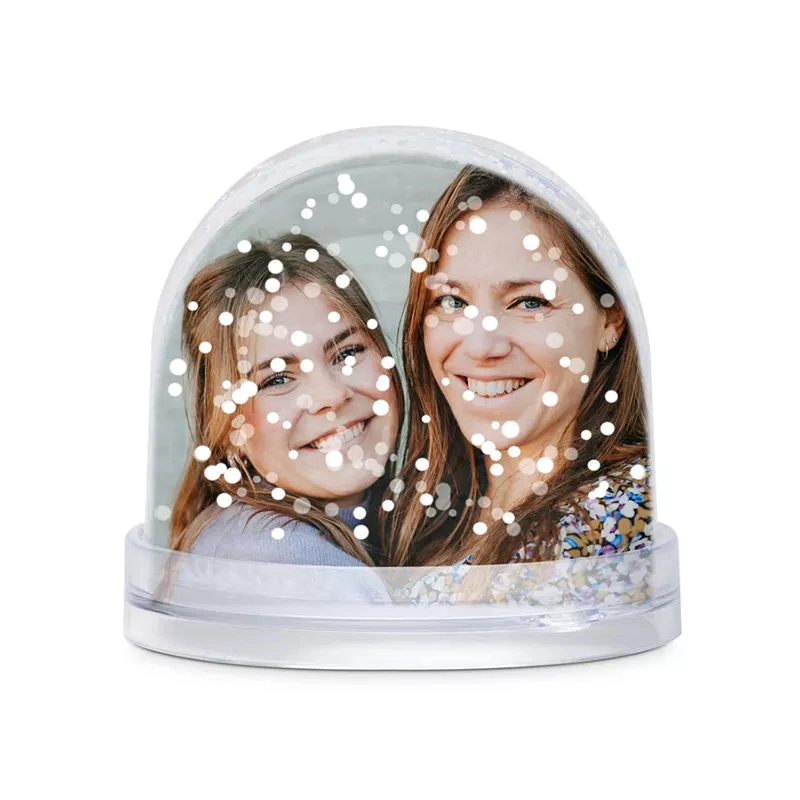 Acrylic Photo Insert Glitter Snow Globe Plastic Photo Frame Snow Globe