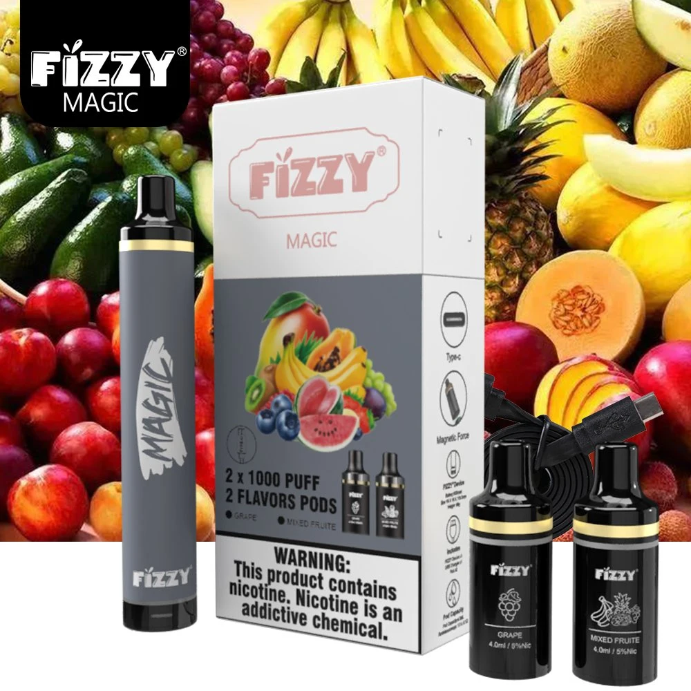 Newest Fizzy Magic 2000 Puffs Rechargeable Disposable/Chargeable Pod Electronic Cigarette with Top Quality and Best Flavors Vapes