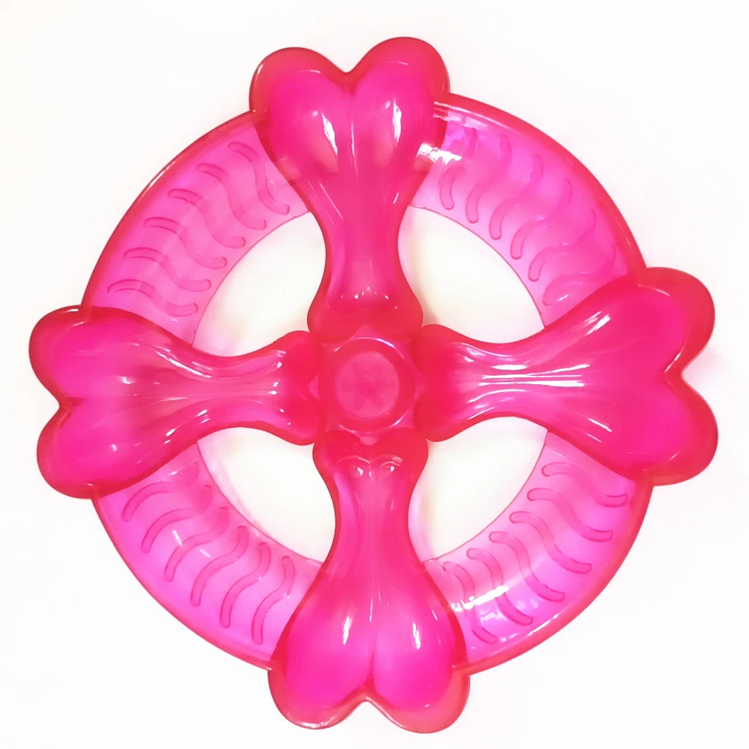 Pink Silicone Soft Frisbeed Pet Bite Resistant Frisbeed for Training Dogs for Outdoor Training