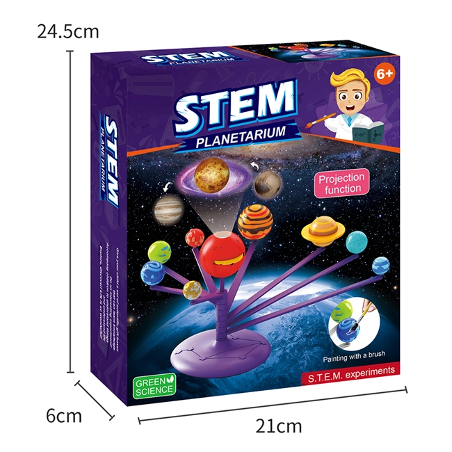 Kid Planet Painted DIY Drawing Planetarium Experiment Funny Educational Stem Science Toys with Projection Function