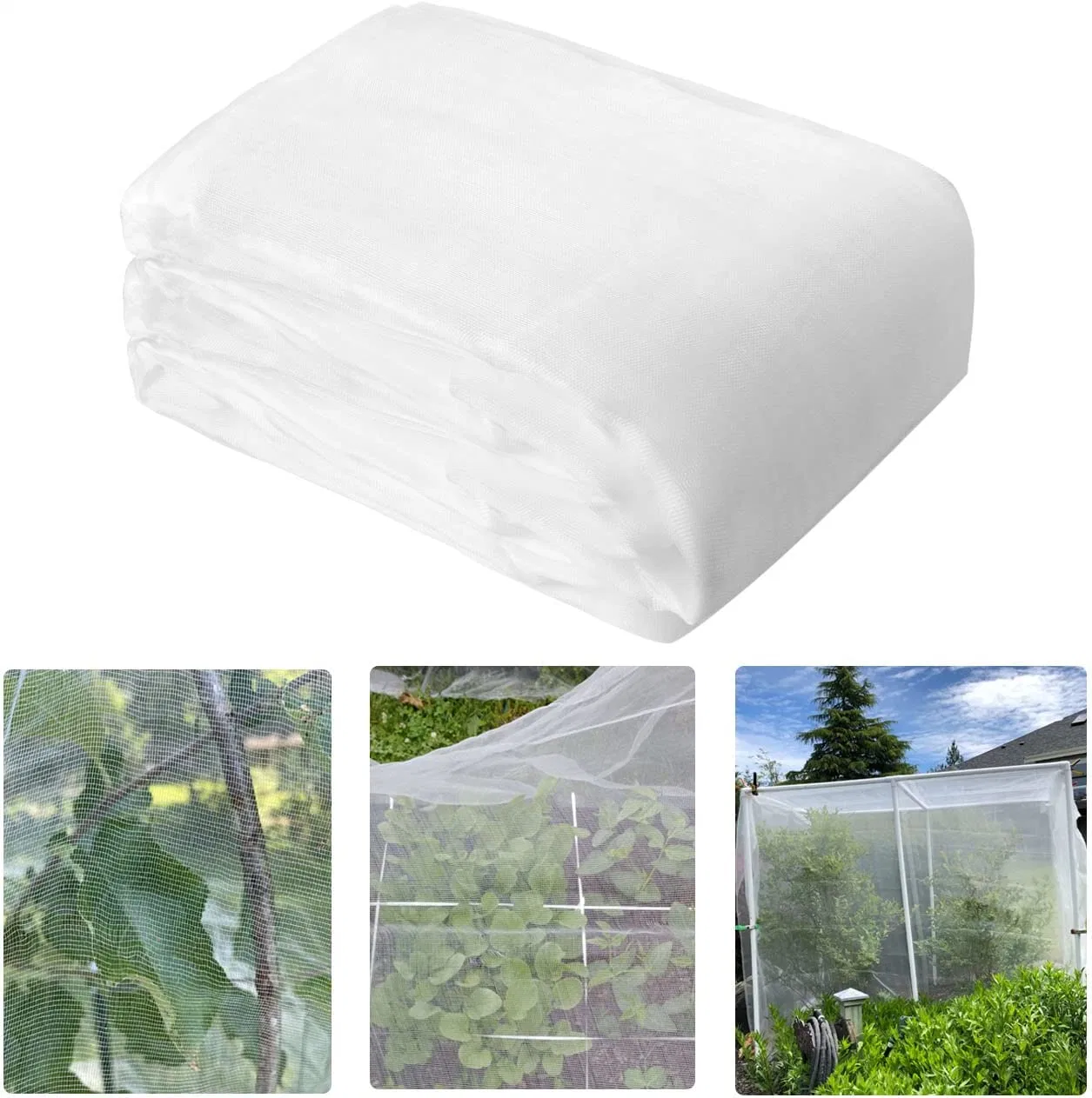 China Manufactory Wholesale/Supplier Fruit Nets Mesh Fruit Protector, Reusable Garden Mesh Bag with Drawstring, for Plants, Fruits, Vegetables, Green, White