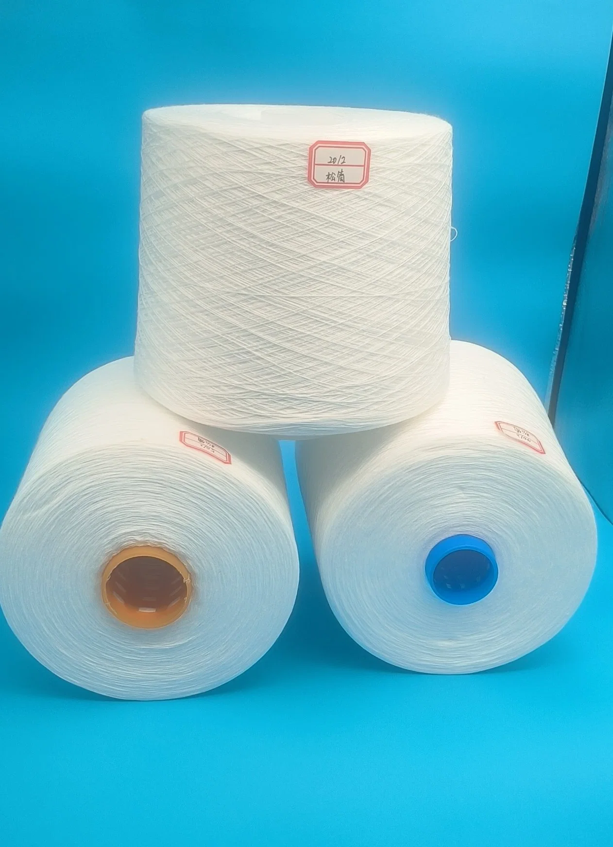 Low Price High Quality Optical White Spun Polyester Yarn on Plastic Cone