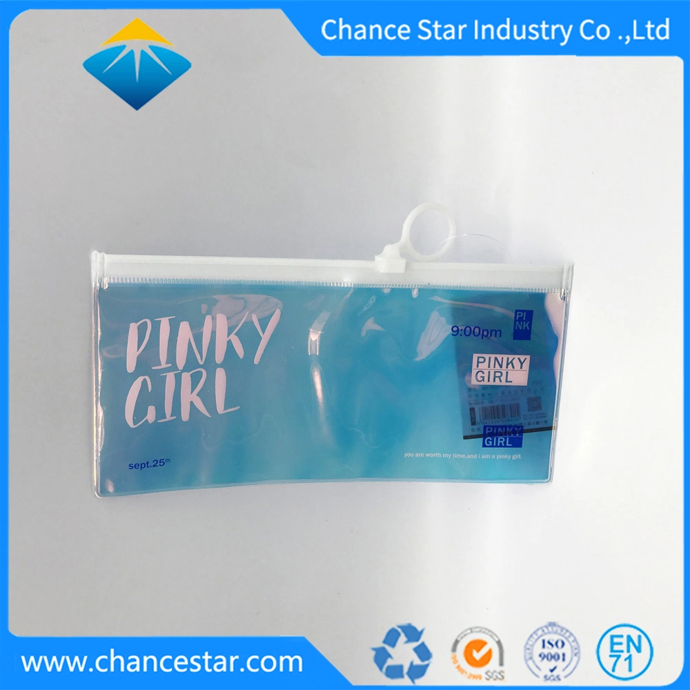 Custom Printed Holographic Plastic Packaging PVC Ziplock Gift Bag