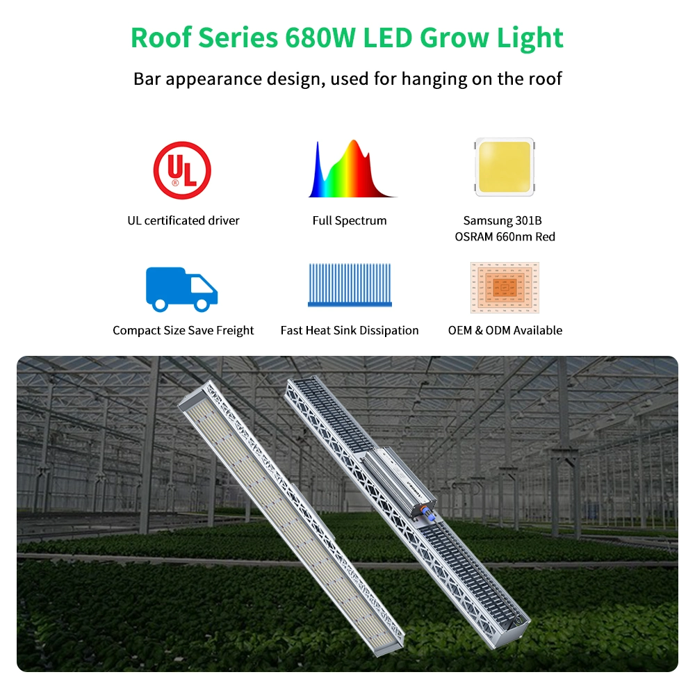 ETL Hydroponics High Power 680W 1000W Full Spectrum LED Plant Grow Light with Dimmable Function