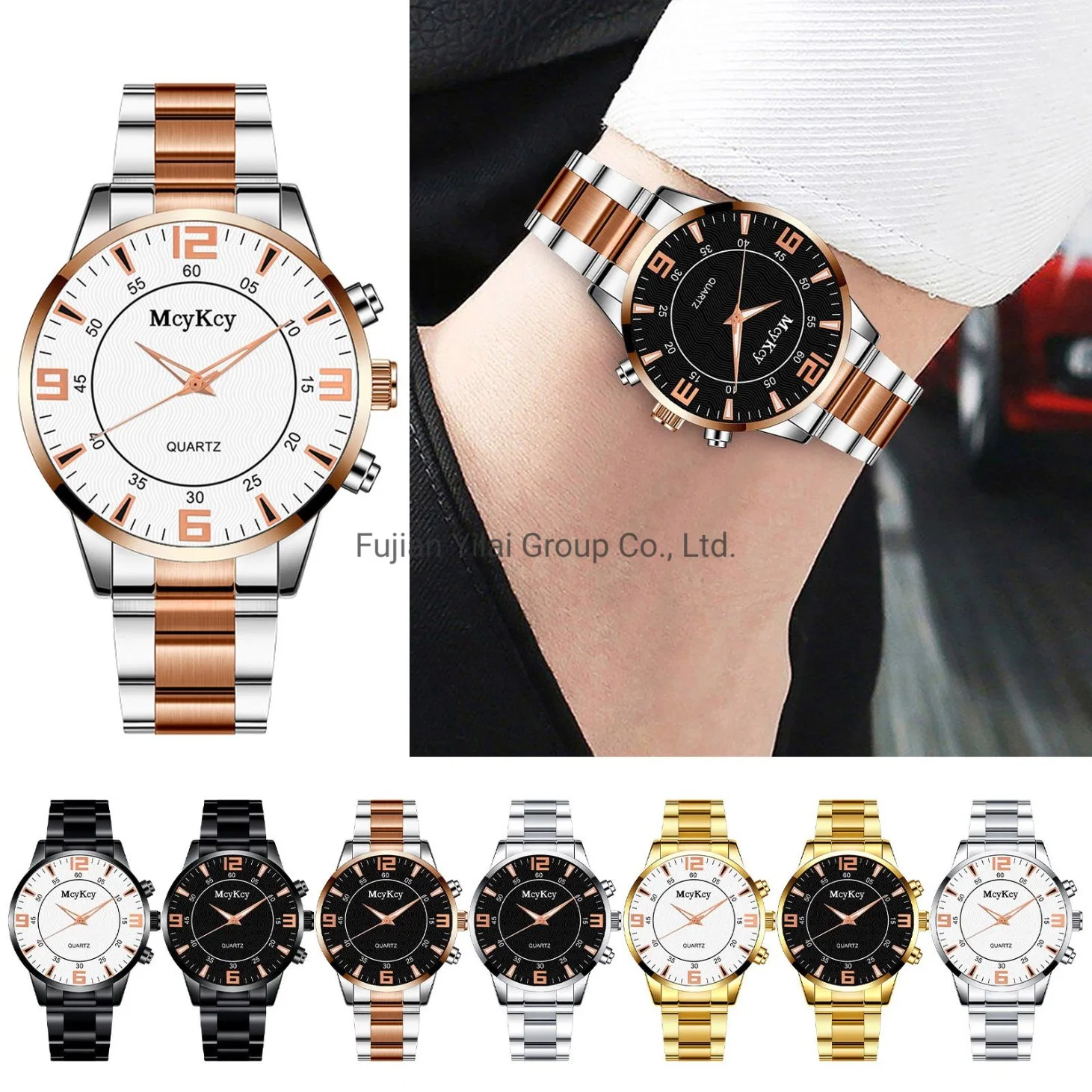Relógio masculino topo marca Luxo Business Watch Man Steel à prova de água Hora da Data do Relógio masculino