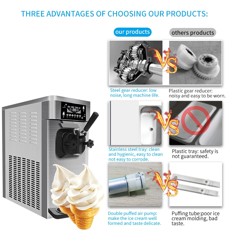 Soft Ice Cream Machine Kitchen Equipment Ice Cream Maker