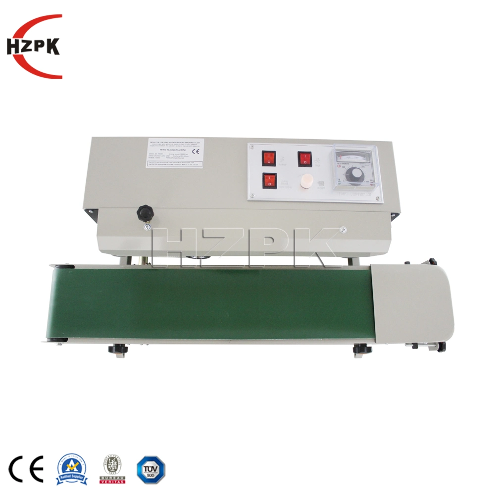 Hzpk Plastic Bag Band Sealer Continous Sealing Machine Fr-900 in Stock