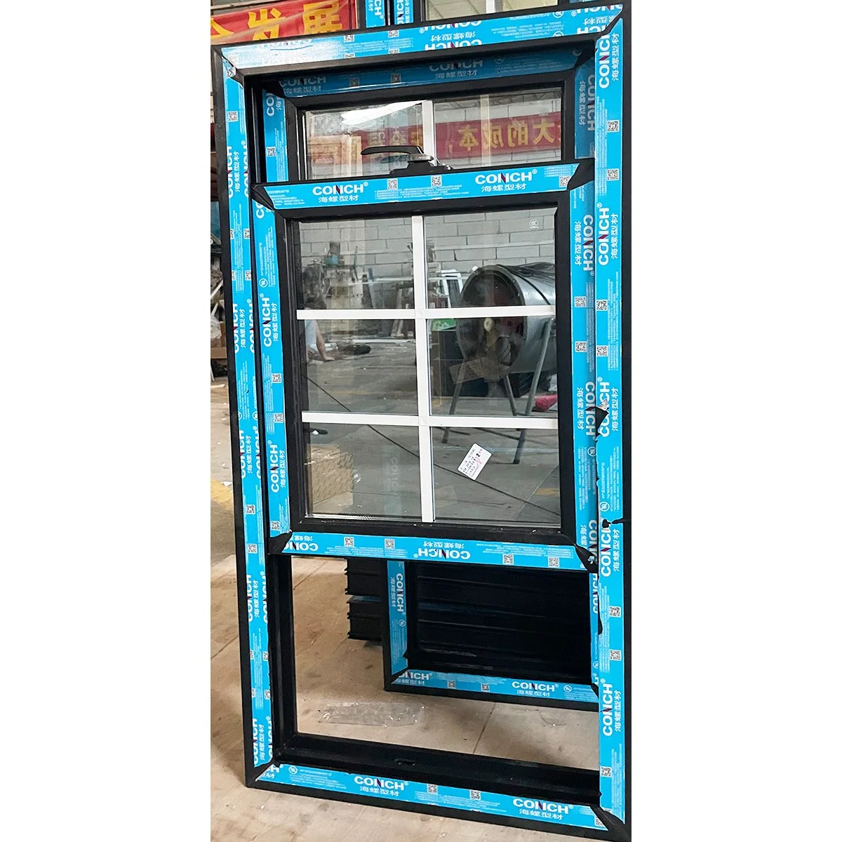 Wholesale/Supplier Hurricane Impact American Style UPVC Fibre Plastic Double Glazed Stained Glass Doors and Windows Guangzhou