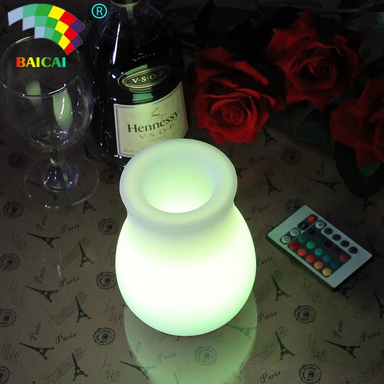 Batería recargable de polietileno LED inalámbrico Maceta portátil Lámpara de mesa de diseño