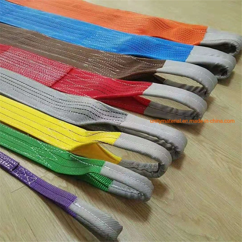 Heavy Duty 1-20 Ton Duplex 1.5m Lifting 1, 000 Kg 2t 10 Ton Single Ply Safety Factor 7: 1 Flat Soft Polyester Webbing Textiles Fabric Belt Spanset Strap Sling