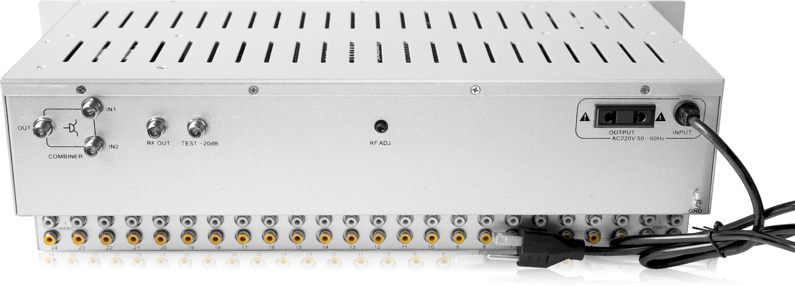 Cabecera CATV 24 en un 24 CVBS Modulador Analogico PARÁ