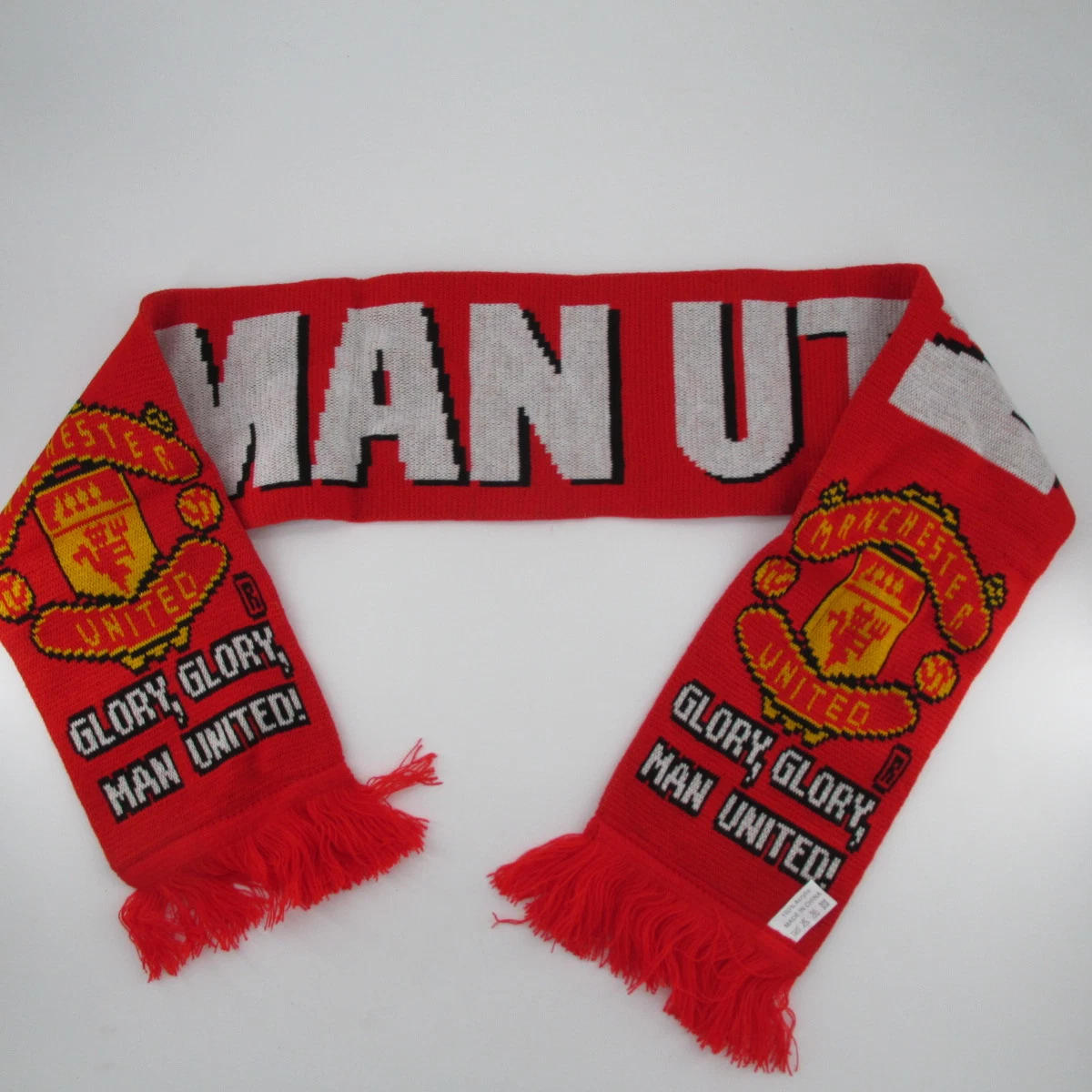 100% Acrylic Knitted Jacquard Football Fans Soccer Scarf with Football Team Logo and Design