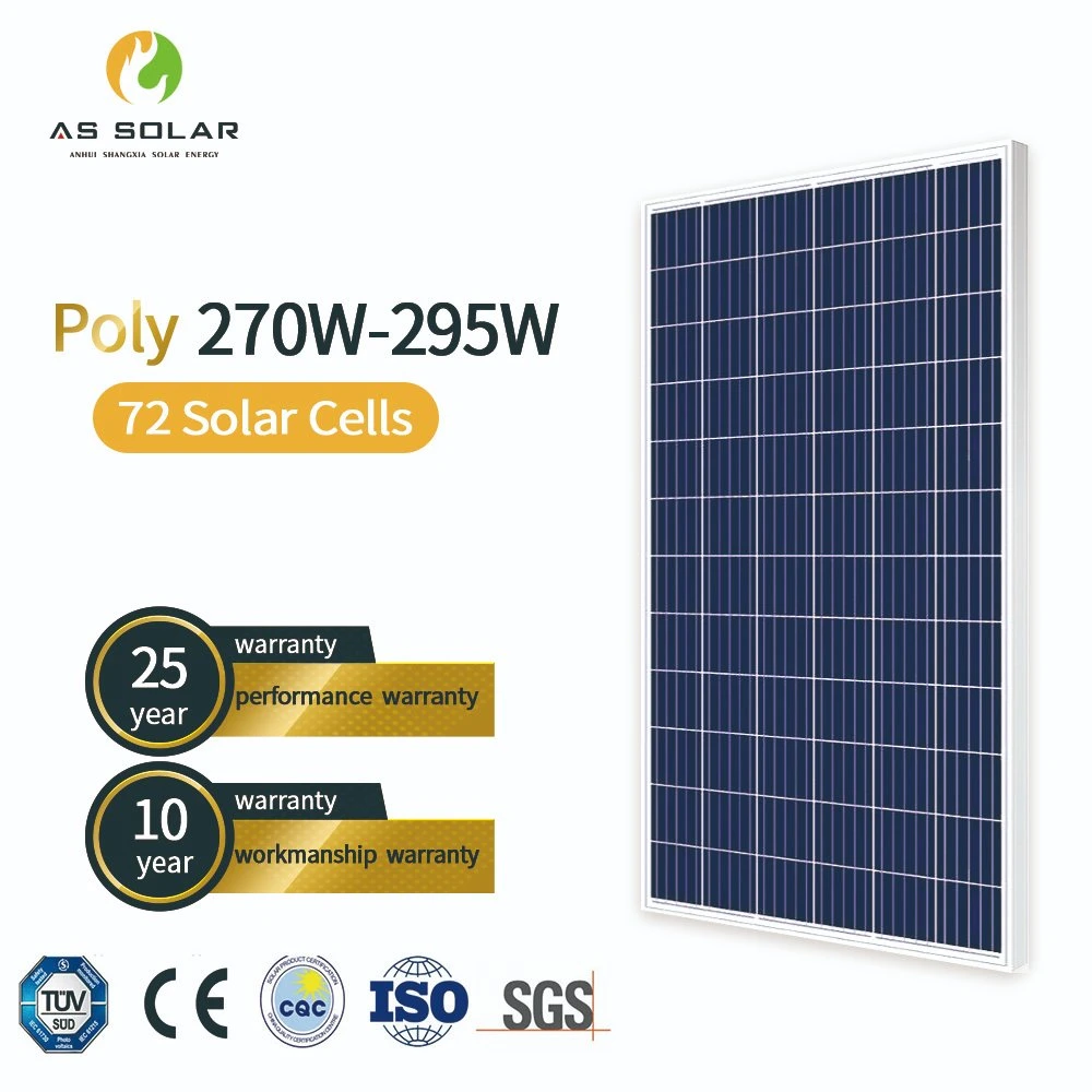 Painel Poly Solar de 260 W 275 W, 280 W, 290 W, silício policristalino Preço da célula solar