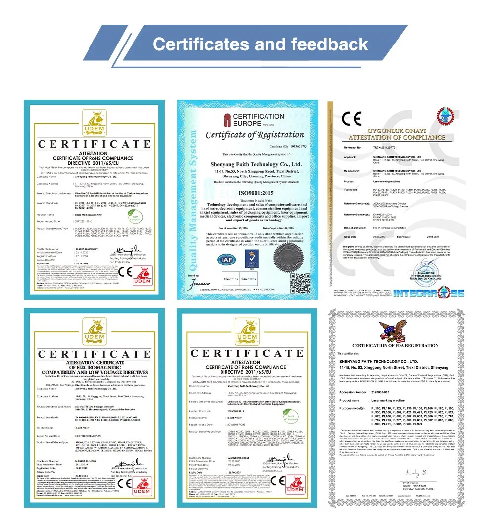 Customized CE FDA Approved Laser Marking Machine for Ear Tag Metals ABS PVC