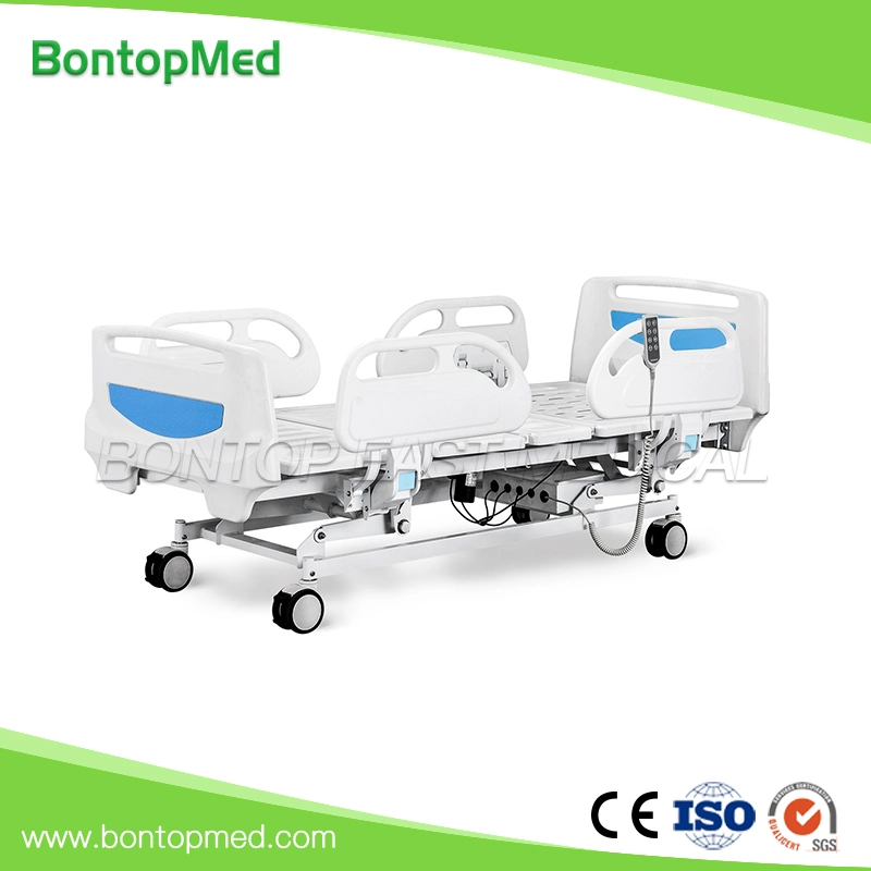 ABS Five Function Adjustable Medical Furniture with Casters Electric Patient Hospital Bed