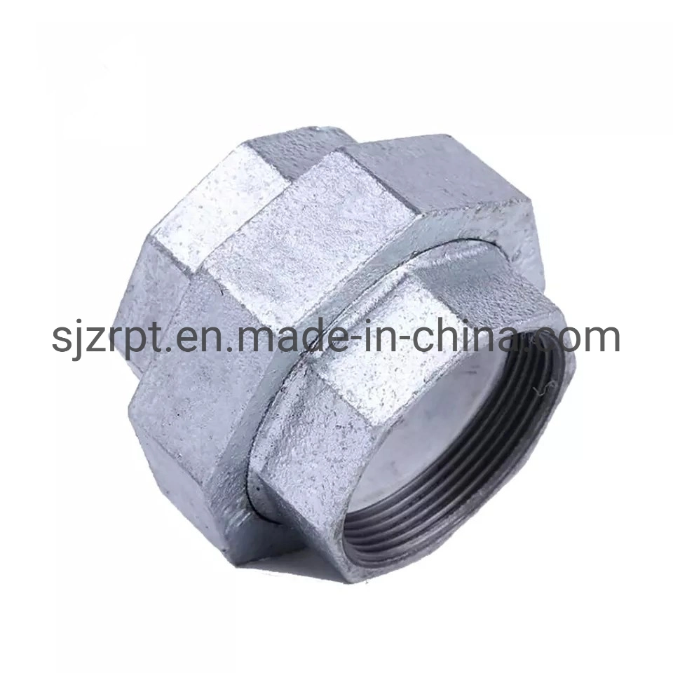 Hot-Dipped Galvanized Female No. 330 Union with Flat Seat BS Thread in Malleable Iron Pipe Fittings