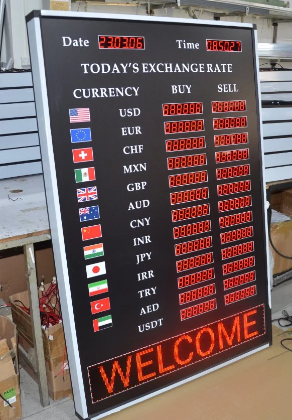 OEM Indoor and Outdoor Display LED Foreign Currency Exchange Rate Board dB1000