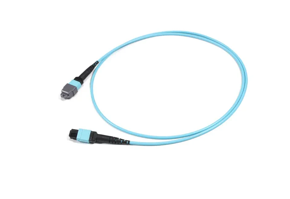 High Return Loss Jumper Cable 12 Core Dx MTP MPO Upc Polish LC Om3/Om4 1m Cable Fiber Optic Jumper