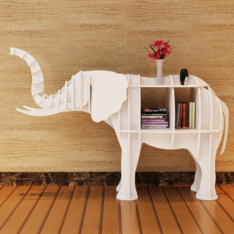 Wooden Elephant Style Free Standing Display Rack Home Office Kids Furniture