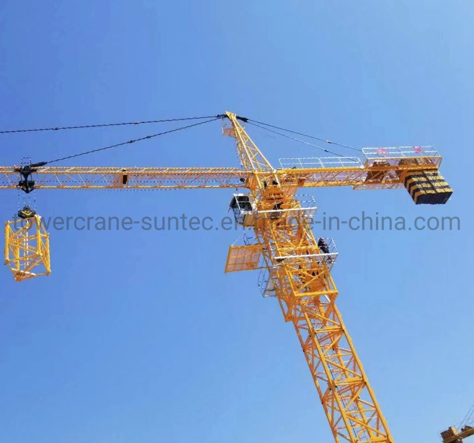 China Construcción Mecánica grúa torre 10 Ton Qtz125 de 65m de la pluma de la grúa torre de martillo
