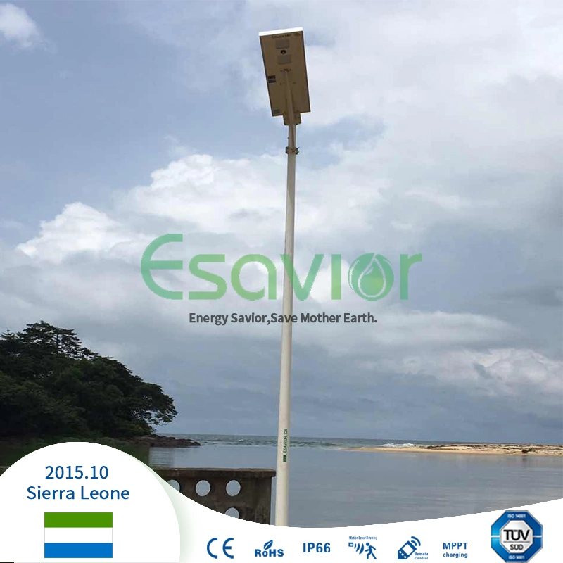 Esavior 60W Piscina todo-en-uno de la luz de calle solar integrada de energía de luz LED Lámpara con Sensor de movimiento de 25 años de vida