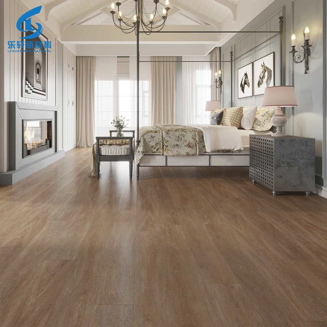 Free Sample Wear Layer Waterproof Uniclic Vinyl Spc Floor Tile in Maple/Oak/Teak/Pine/Cherry Wood Wooden Design