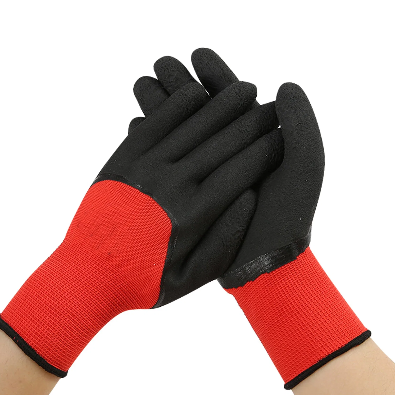 Factory Direct Sales 13G Polyester Latex Wrinkle Palm Coated Reusable Working Labor Safety Protective Hand Gloves for Gardening Household