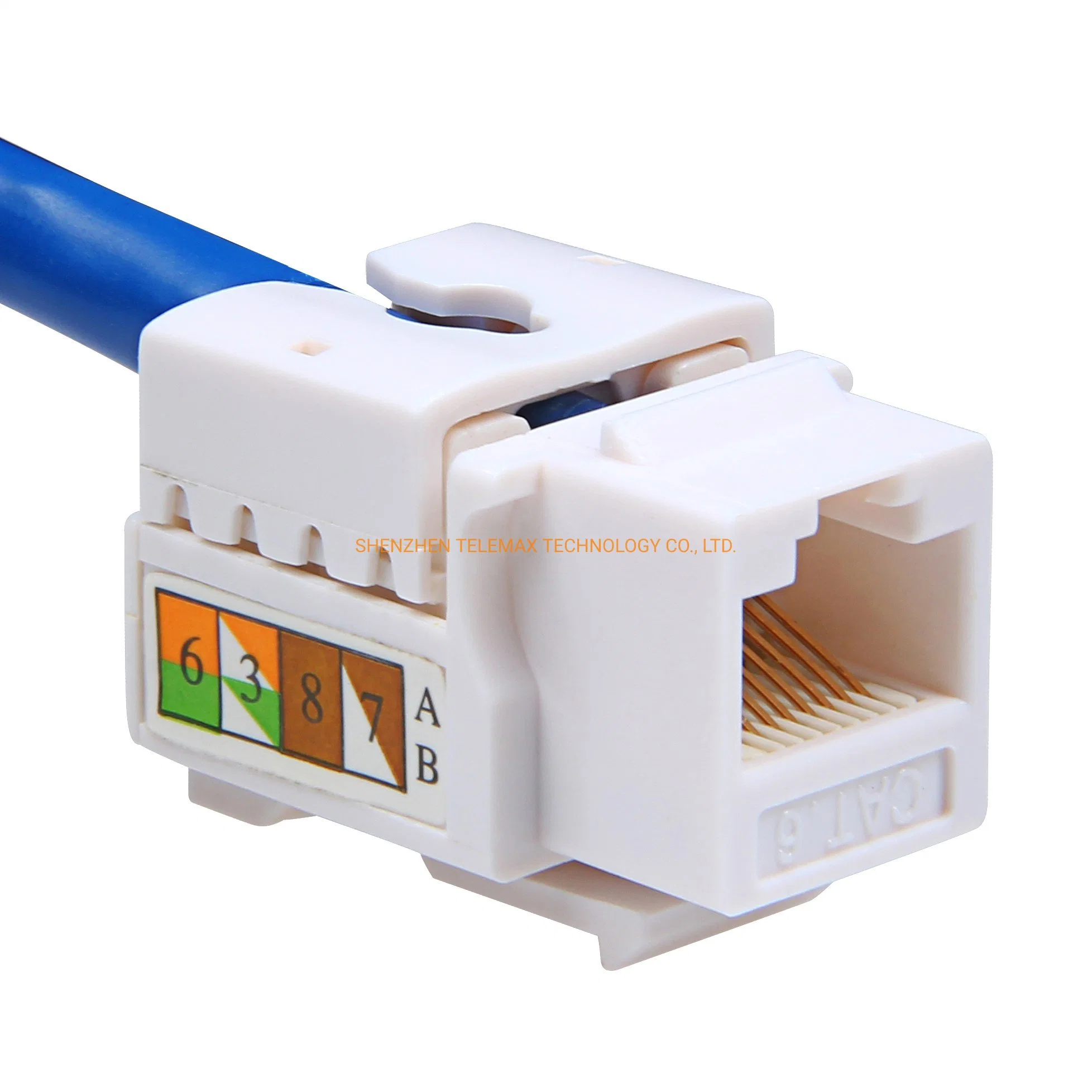 Cat 5e/6/6d'un câble UTP Keystone Jack 90 degré blanc/bleu/rouge/ Couleur jaune