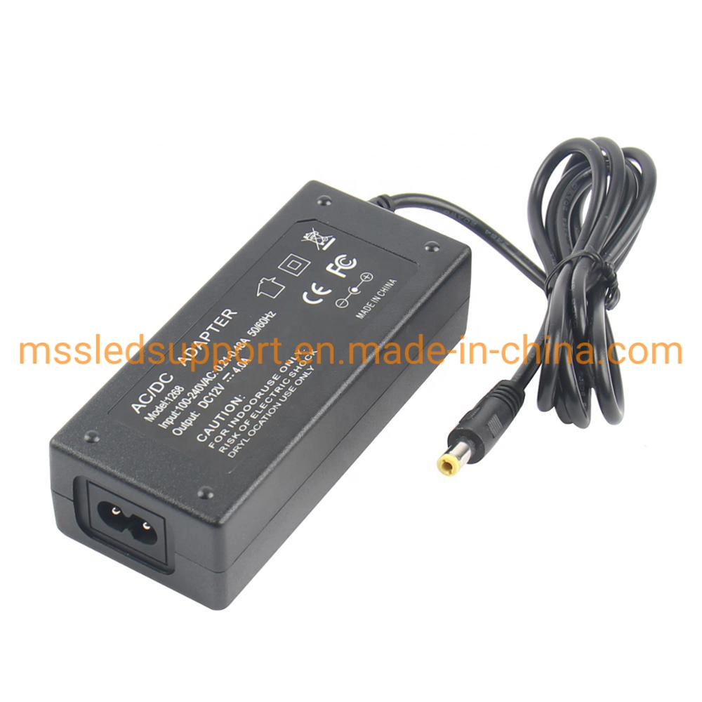 Free Sample AC DC Adaptor 12V 3A 4A 5A Power Adapter 12 Volt 4 AMP Power Supply for LED LCD CCTV