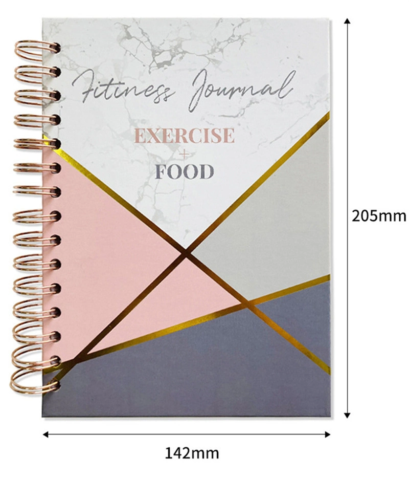 Fashion Paper Diary Spiral Notebook Custom Printing Hardcover Travel Journals Diary