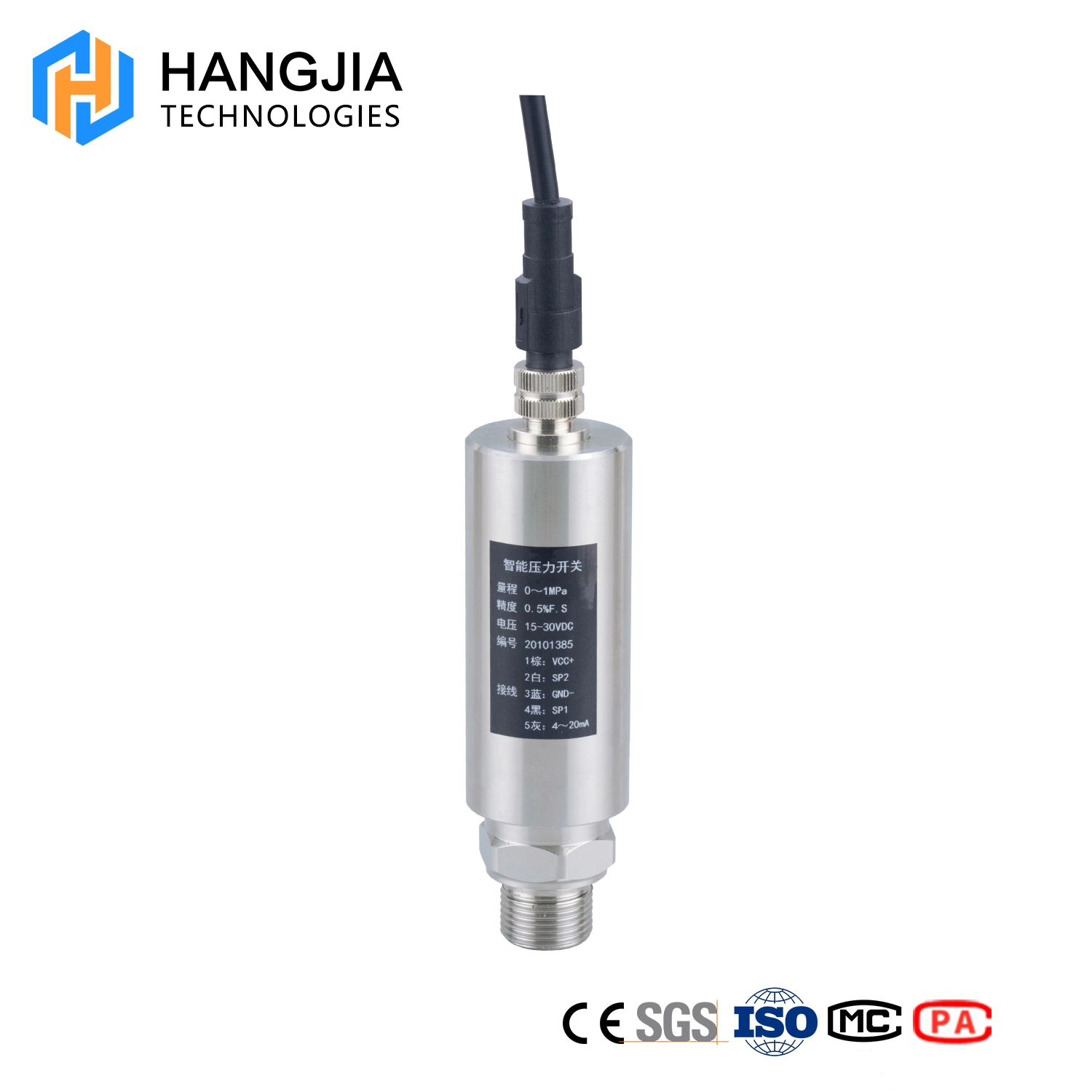 Two-way PNP Output Stainless Steel Pressure Switch with LED Display