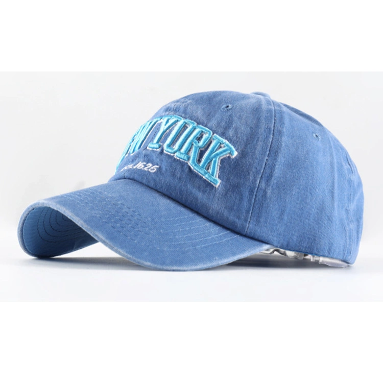 Factory Wholesale/Supplier Stock Custom Embroidery Logo Washed Cotton New York Baseball Cap