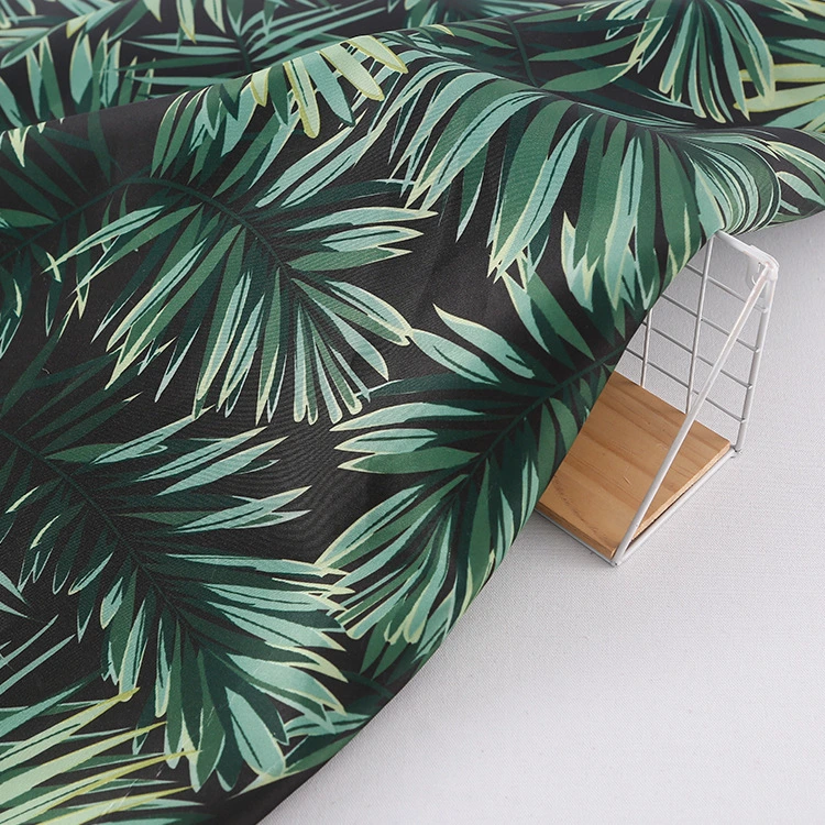 Minimatt Dark Green Leaf Printed Fabric Custom Fabric Digital Printing for Outdoor Fabric Picnic Blanket Tent and Table Cloth