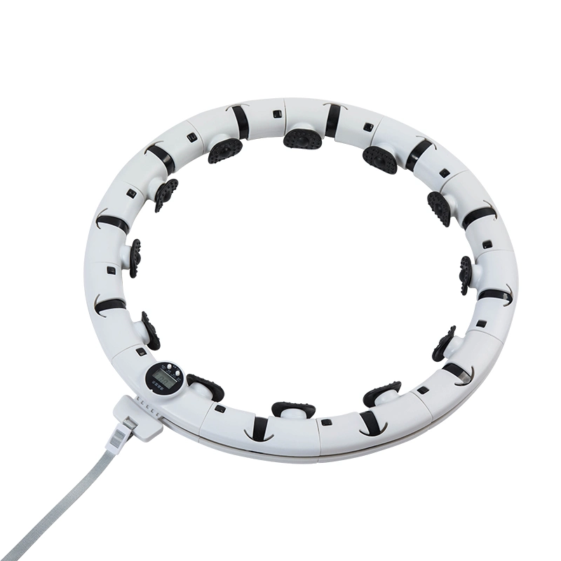 Adjustable White Color Metal Fitness Ring Weighted Smart Hula Hoop