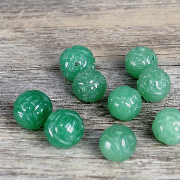 Natural Malachite Gemstone Carved Dragon Shape Beads for Jewelry