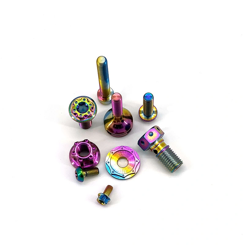 Anodized Color Racing Titanium Alloy Grade 5 Bolts Motorcycle Parts Bikecycles Screw Nuts