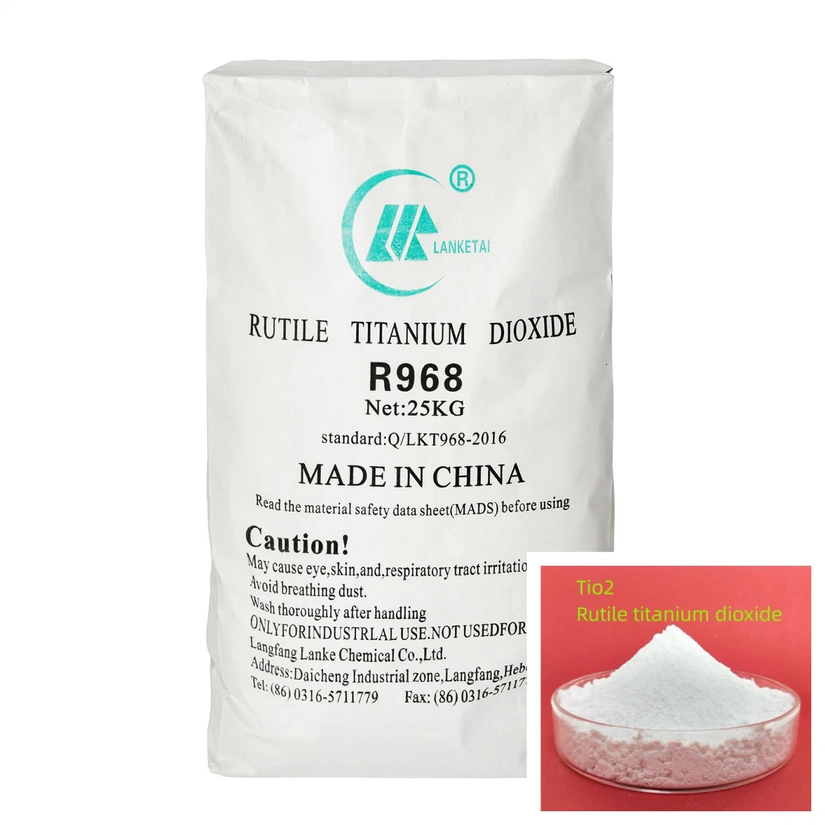 White Pigment Dye Used in Paint Plastic Coatings Rubber Ceramics TiO2 Titanium Dioxide