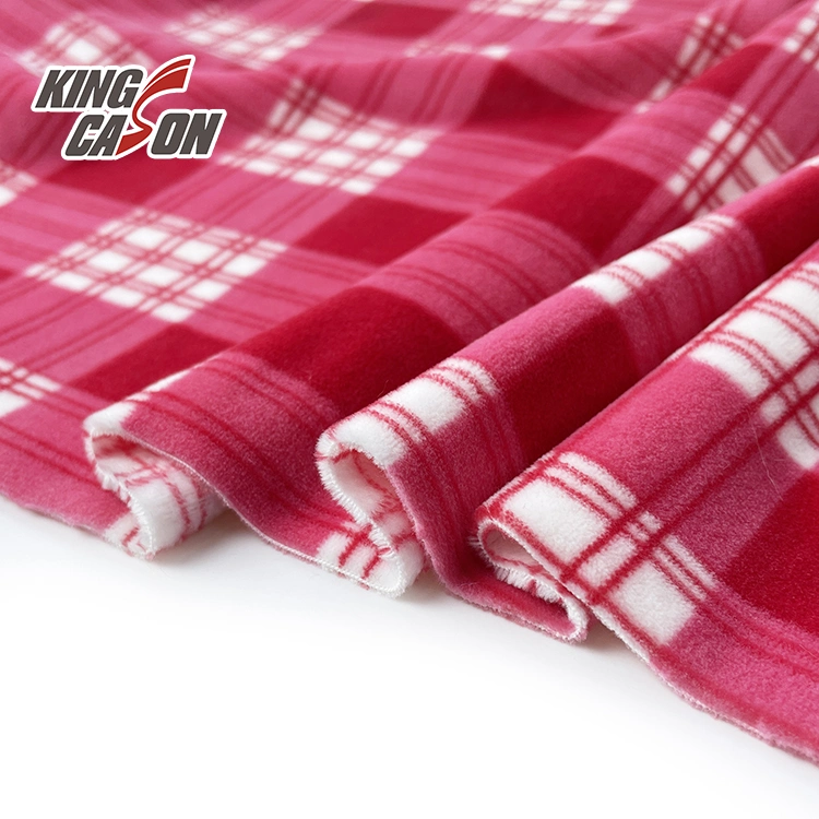 Cepillo de dobles caras Kingcason Tejer la moda de impresión tejido polar Minky Plaid