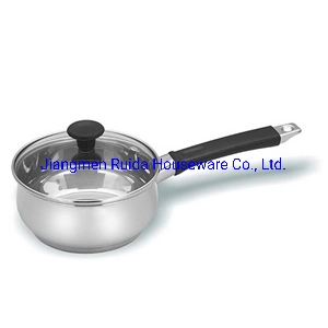 Ustensiles de cuisine de 2PCS Casserole en acier inoxydable dans la poignée en silicone