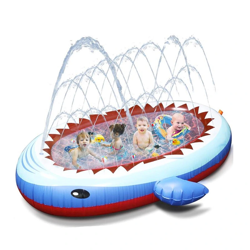 Inflatable 67 Inch Shark Sprinkler Pool Water Toys for Kids Outdoor Splash Pad