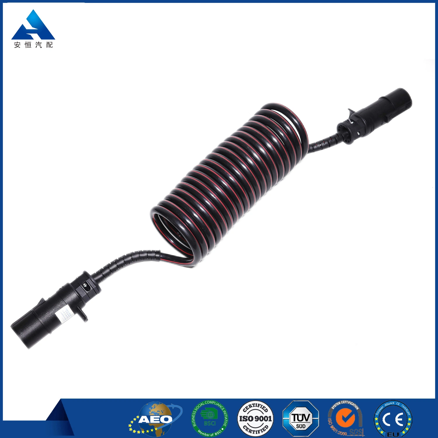Truck Trailer Wire Electrical Seven Core Spring Suzie Coil Spiral Power Cable for Brake System Hot for Sell