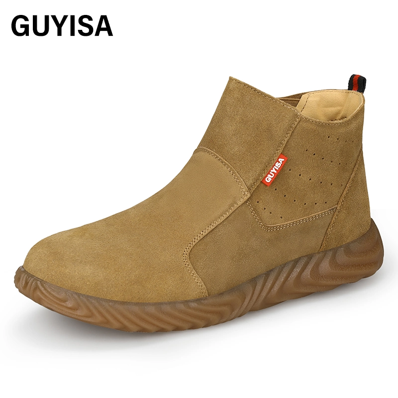 Guyisa Outdoor Fashion Safety Shoes Wear-Resistant Outdoor Work High-Quality Anti-Smashing Steel Toe Protection Safety