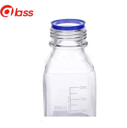 Laboratory Glassware High Borosilicate 3.3 Glass Reagent Bottle Media Bottle with Blue Screw Cap 100-20000ml