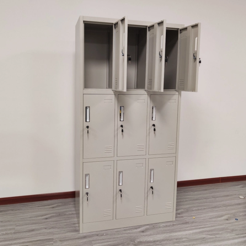 Low Price School Gym 9 Door Metal Clothes Cabinet Steel Storage Locker