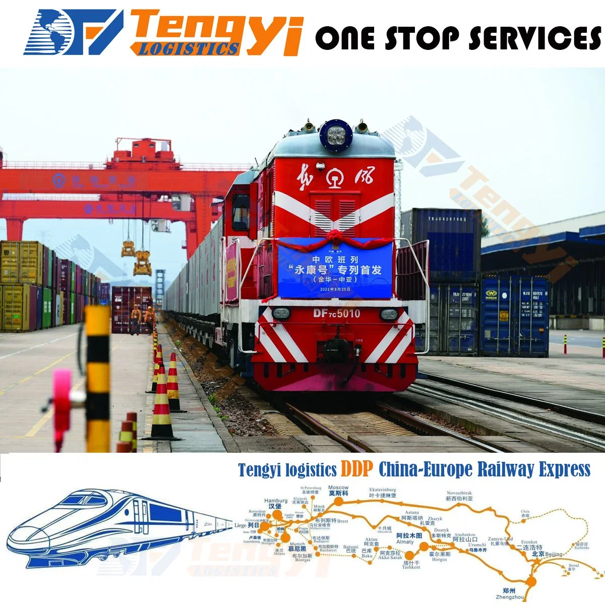 Shipping Cargo Goods From China Tomadrid Murcia Pamplona Spain Train/Railway/ Logistcs by Train and Railway