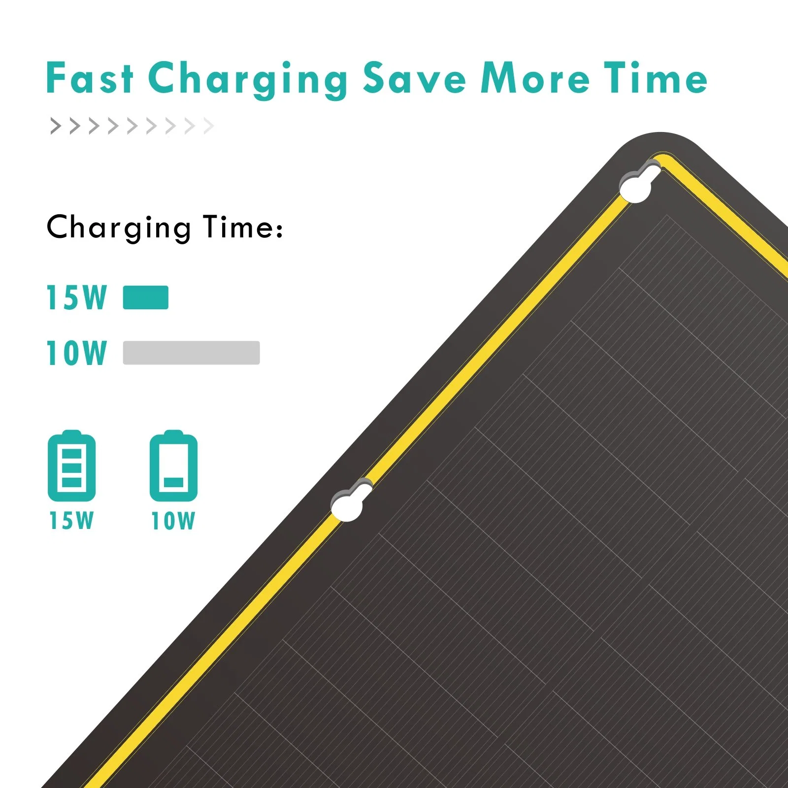 Chargeur de batterie solaire portable 15 W 12 V et dispositif d'entretien avec cigarette Fiche mâle et pince crocodile