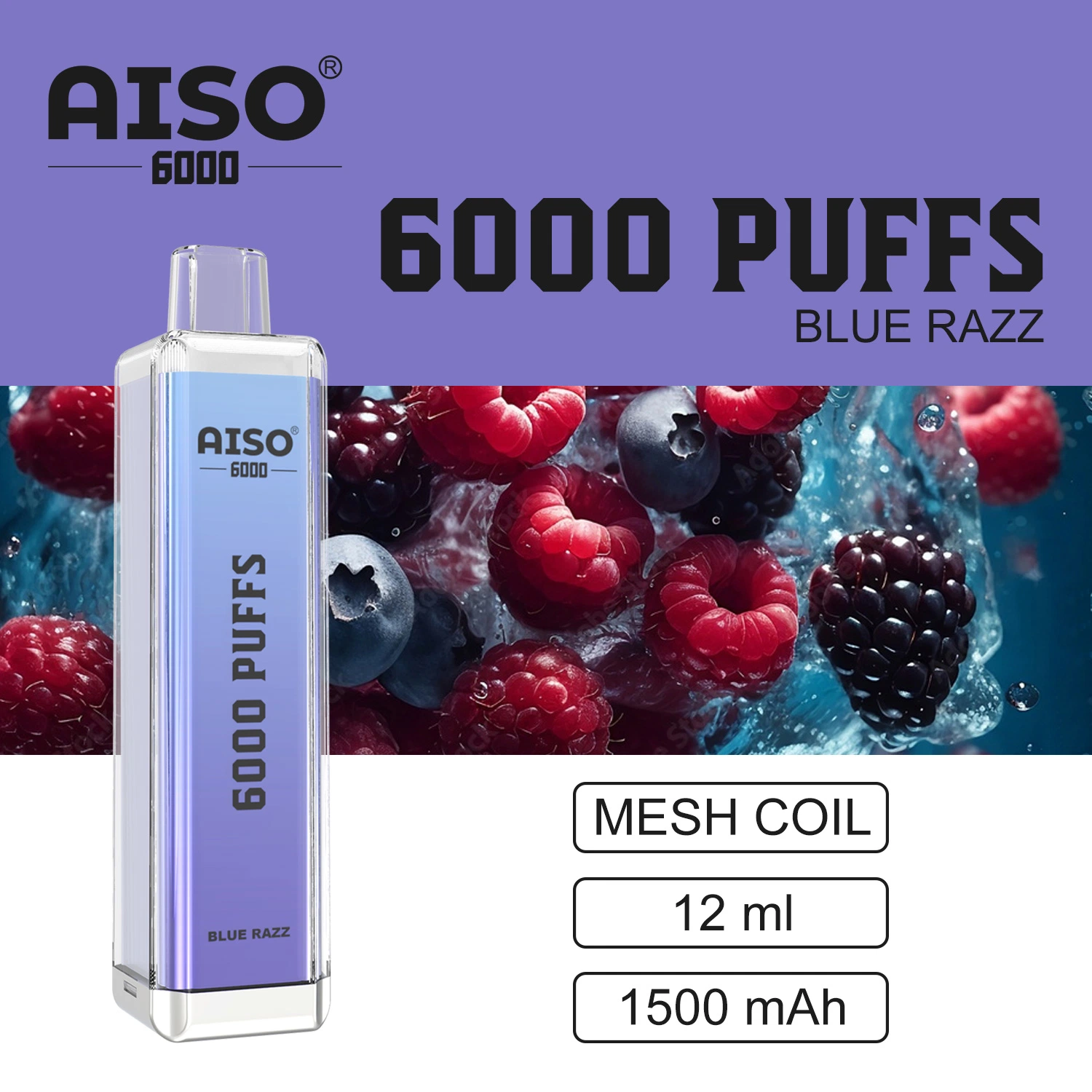 2023 المصنع تسعير الجملة Aiso T2 6000 أطواق Vape Disposable/Chargeable قلم بنكهات مختلطة