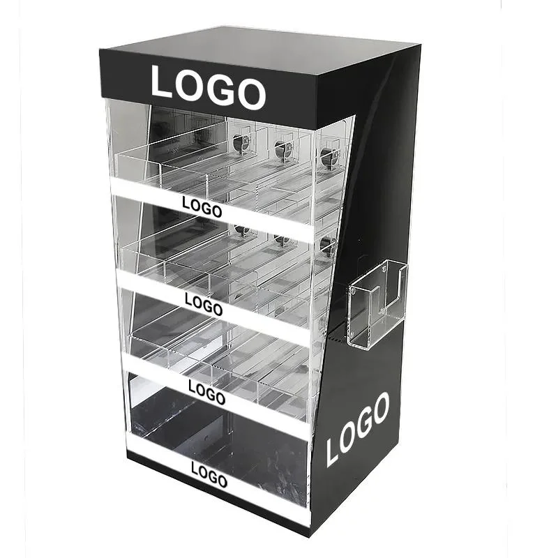 Auto Feed Products Spring Loaded Counter Shelf Cigarette Pusher Acrylic Display Stands