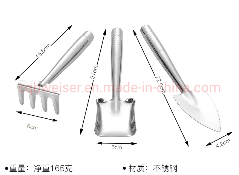 Acero inoxidable Mini Three-Piece Jardinería Herramientas de jardín Three-Piece Set