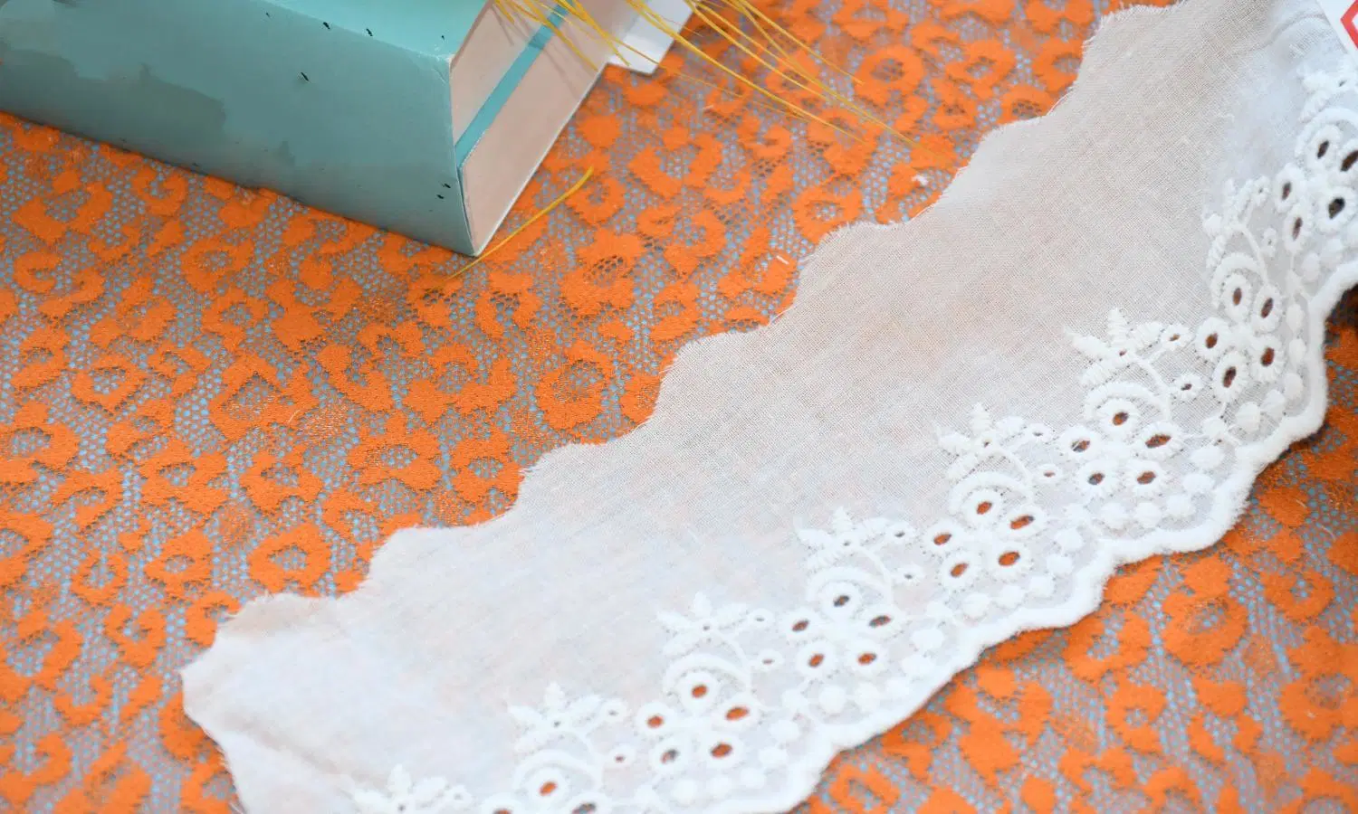 Cotton Garment Accessories Raschel Lace